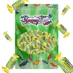 YUMMYLAND Jolly Racher Green Apple hard candy in a zip-lock stand-up pouch for easy storage