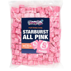 YummyLand Star Bursts All Pink candy wraps close-up for vibrant party color
