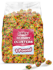 YUMTOV Rainbow Gummy Clusters in bag, ideal for parties and sharing