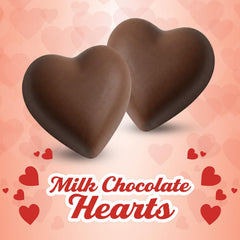 Yumzo milk chocolate hearts with classic heart design for celebrations.