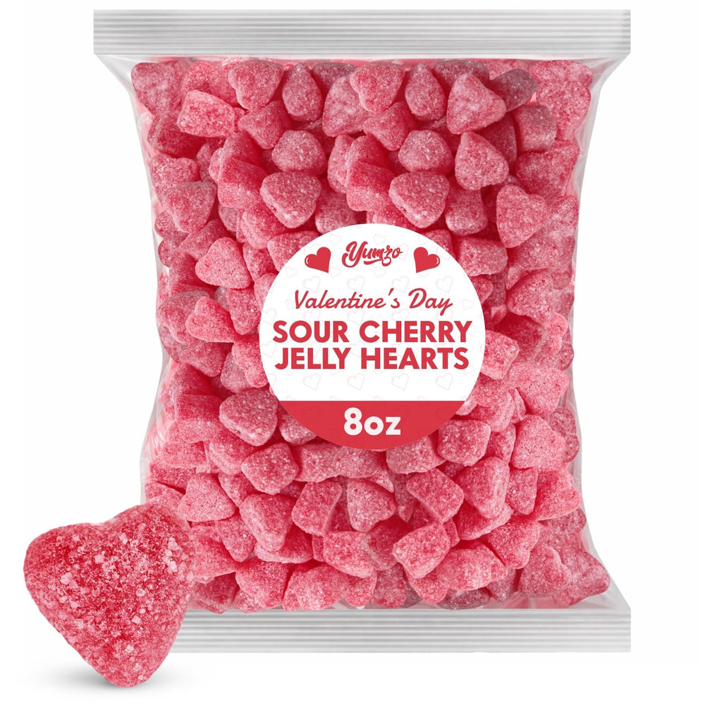 Yumzo Valentine Cherry Jelly Hearts pack for festive classroom treats