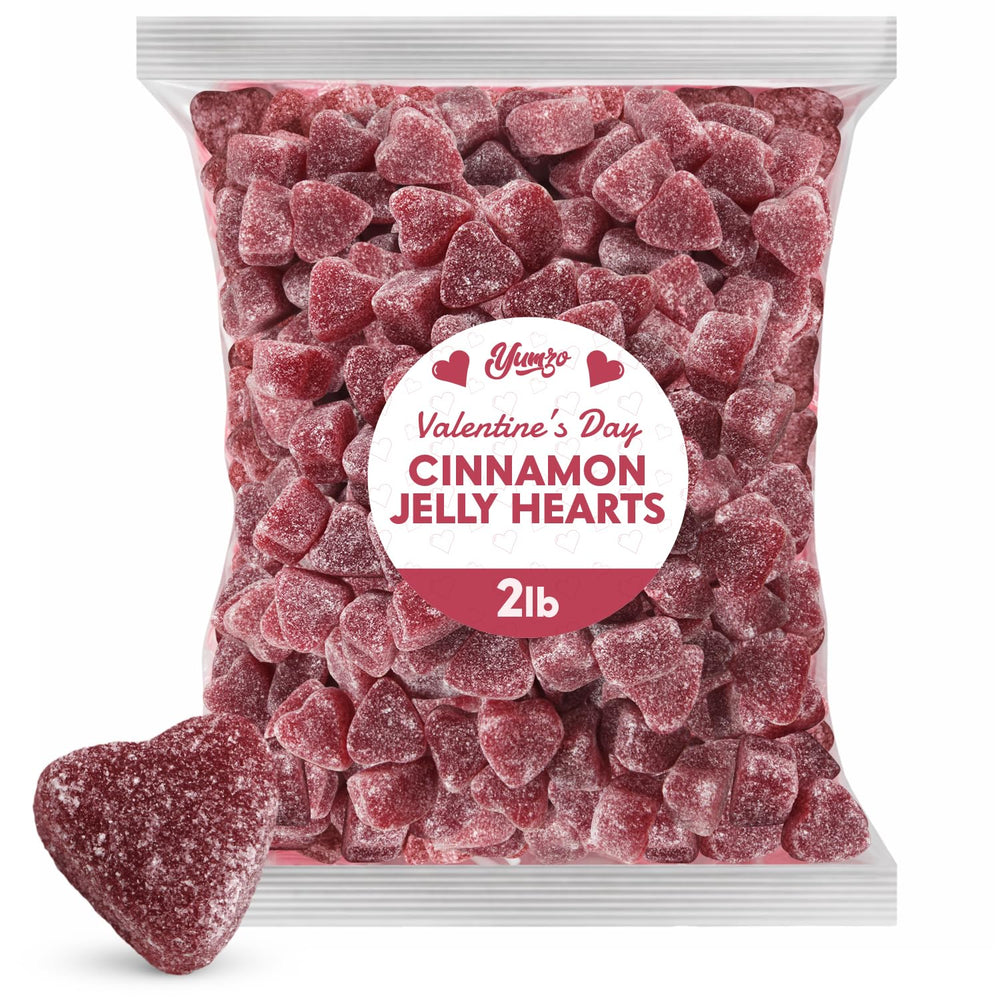 Yumzo Valentine cinnamon gummy hearts 2lb bulk display for sharing fun