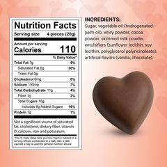Yumzo chocolate hearts individually wrapped in red foil for freshness.