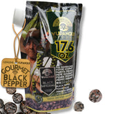 Yupanqui organic black peppercorns, whole for grinder, offering fresh aroma for every dish.