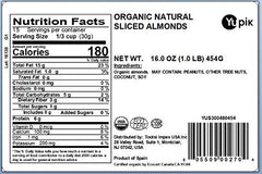 Yupik almond slices shown raw and crunchy texture for salads and cereals.