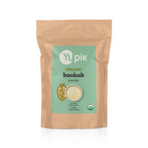 Yupik Organic Baobab Powder packaging highlights organic certification and high fiber