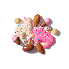 Yupik Birthday Cake Mix chocolate almonds close up for crunch