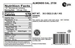 Yupik California raw almonds small blanching concept close-up, ready for blanching or roasting