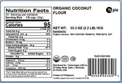 Yupik coconut flour scoop and bowl highlight convenient measuring for low-sugar baking.