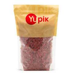 Yupik goji berries bag close-up, perfect for quick snacking.