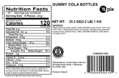 Yupik Gummy Cola Bottles close-up shows soft, chewy texture