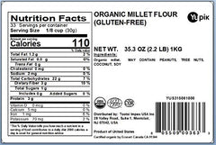 Yupik Organic Millet Flour ground powder in a bowl ready for batter and bread