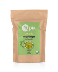 Yupik Moringa powder in a jar, ready to boost smoothies and drinks with a nutty, nutritious touch