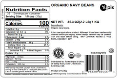 Yupik Navy Beans dried bag closeup emphasizing non-GMO quality for versatile cooking