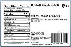 Closeup of Yupik adzuki beans, red dried legumes for soaking