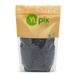 Yupik organic black turtle beans bag front highlighting organic non-GMO quality