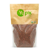 Yupik Organic Brown Lentils packaging shows premium, non-GMO product for healthy meals