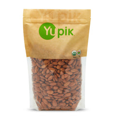 Yupik Organic California almonds in packaging, convenient protein-rich snack for on-the-go