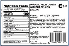 Close-up of soft gummies made from organic fruit juice concentrates