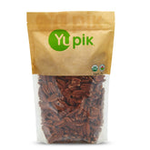 Yupik organic raw pecans 2.2 lb bulk pack showing large, crunchy nuts for snacking and cooking.