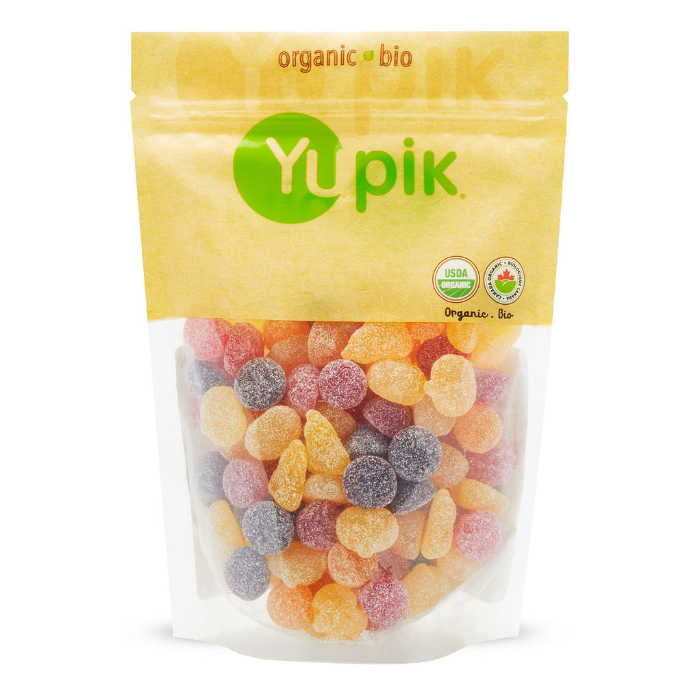 Yupik Organic Sour Gummy Mix 16oz pack for snacking and sharing.