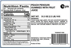 Yupik Peach Penguin Gummies pack image, great for gifting and celebrations