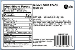 Yupik peach rings close-up with sugar-dusted coating for a tangy-sweet bite