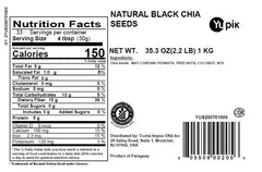 Close-up of tiny black chia seeds ready to add to yogurt