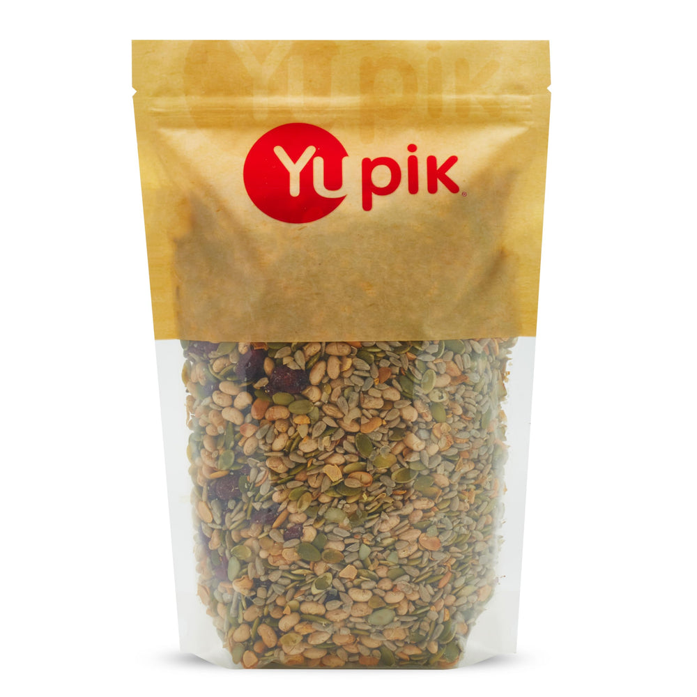 Yupik salad topping mix with pumpkin seeds for crunch and flavor in bowls.