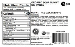Yupik vegan sour fruity gummies, a tangy on-the-go treat.