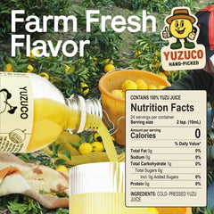 YUZUCO juice pour into a glass, ideal for cocktails and refreshing drinks.