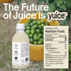 YUZUCO Lime Super Juice being poured for a well-balanced cocktail.