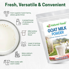Goat milk powder added to a smoothie for rich texture