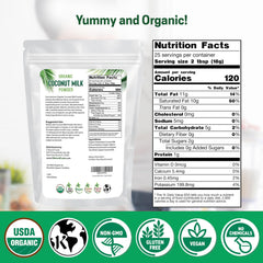 Close-up of Z Natural Foods coconut milk powder texture for quick mixing