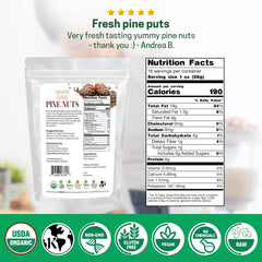 Z Natural Foods organic pine nuts ready to snack or top dishes