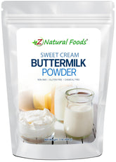 Z Natural Foods Sweet Cream Buttermilk Powder bottle pour highlights rich flavor for baking