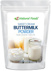 Z Natural Foods Sweet Cream Buttermilk Powder bottle pour highlights rich flavor for baking