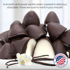 Zachary Old Fashioned Vanilla Creme Drops on a serving plate, perfect as a dessert topping or party favor.