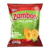 Zambos Chile Limón plantain chips bag with bold lime-chili flavor