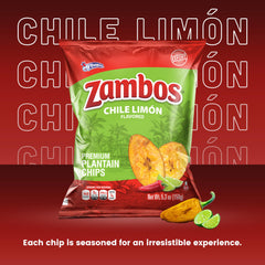 Zambos Chile Limón Plantain Chips on a platter for gatherings.