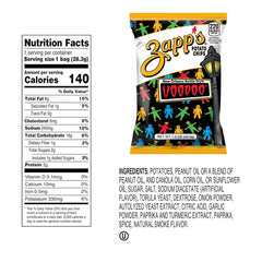 Zapp's Voodoo chips in an open bag, great for movie nights.