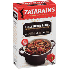 Microwave-ready Zatarain's Black Beans & Rice, convenient and fast.