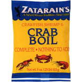 Zatarain's crawfish boil packet delivering bold seafood flavor for gatherings.