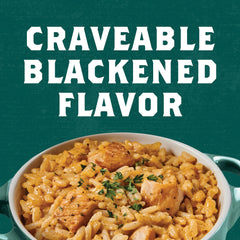 Zatarain's Creamy Blackened Chicken Rice Mix served in a bowl with chicken
