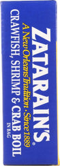 Close-up of Zatarain's crab boil spice blend with bold aroma.