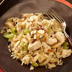 Zatarain's Long Grain & Wild Rice packaging on counter emphasizes convenient pantry staple.