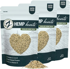 Zatural Hemp Hearts front bag shows pure hulled seeds for easy snacking.