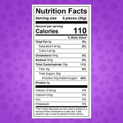 Zazers purple chewy candy bulk display for event showcases.