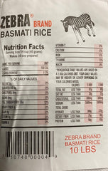 Cooked Zebra Basmati rice with fluffy grains on a plate, ideal for pilaf.