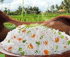 Zebra Basmati rice served in a bowl with warm aroma, perfect for dinners.